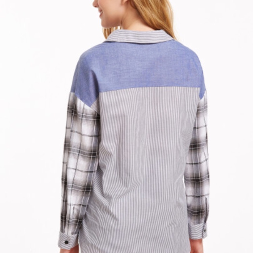 Colorblock Button Down Shirt - image 2